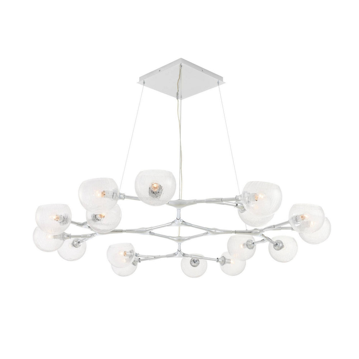 Mahowald 16 Light Chandelier in Chrome/Clear Crackle