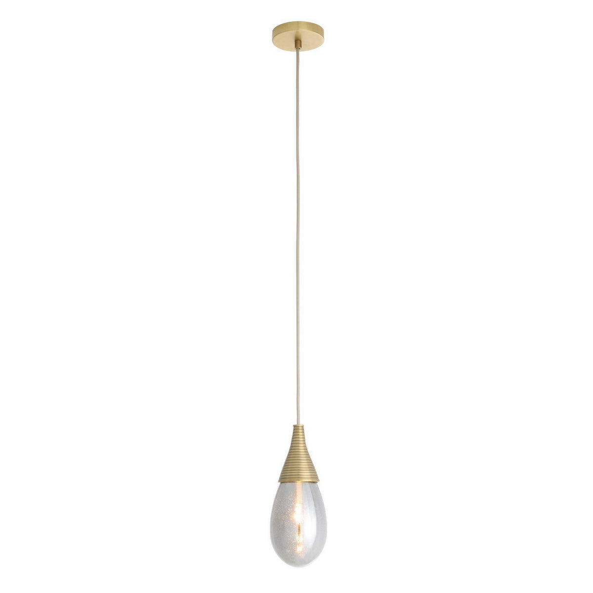 Giselle One Light Pendant in Smoke Luster/Antique Brass