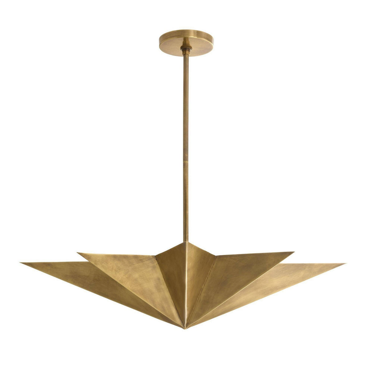Rex Eight Light Pendant in Antique Brass