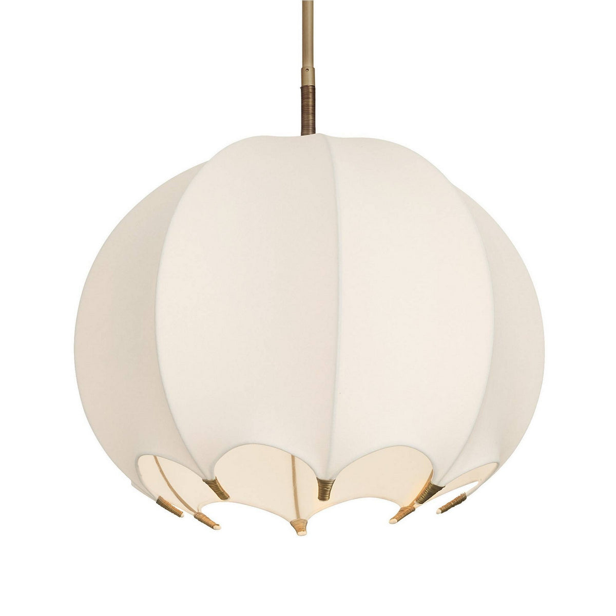 Lunaria One Light Pendant in Ivory/Antique Brass