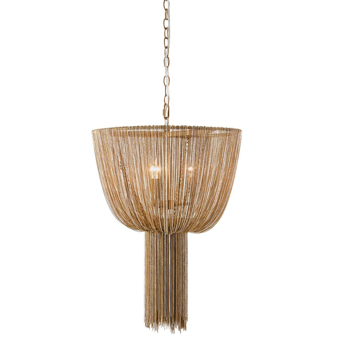 Yale Three Light Chandelier in Aged Brass