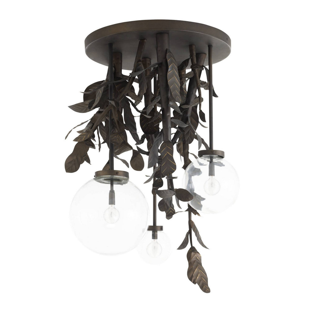 Will O' the Wisp Three Light Chandelier in Bronze/Clear