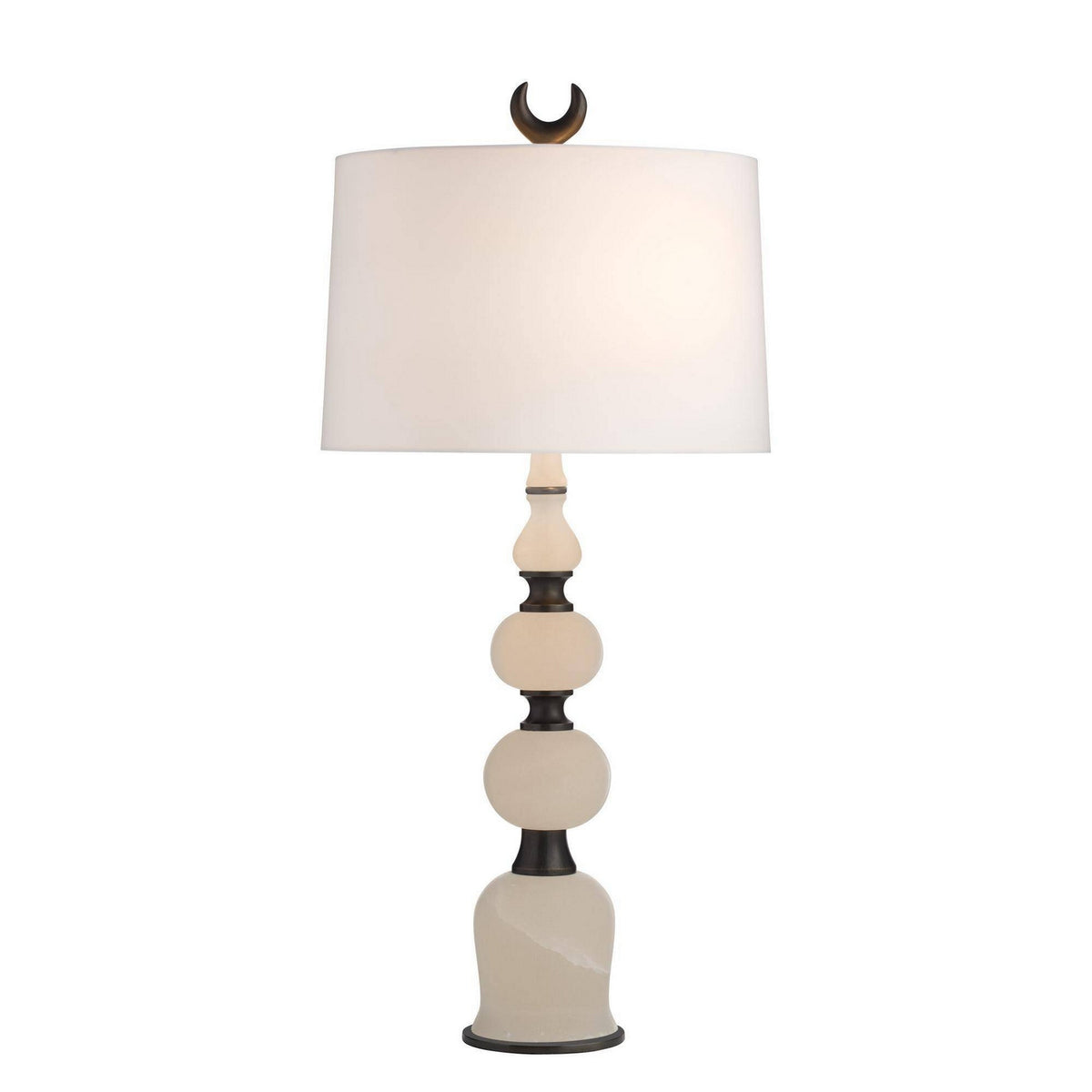 Minaret Two Light Table Lamp in White/English Bronze