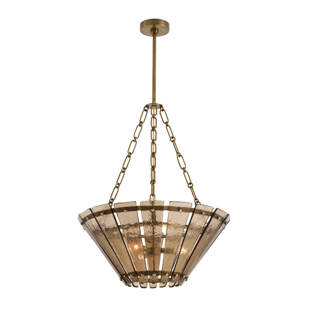 Decora Three Light Chandelier in Smoke/Antique Brass