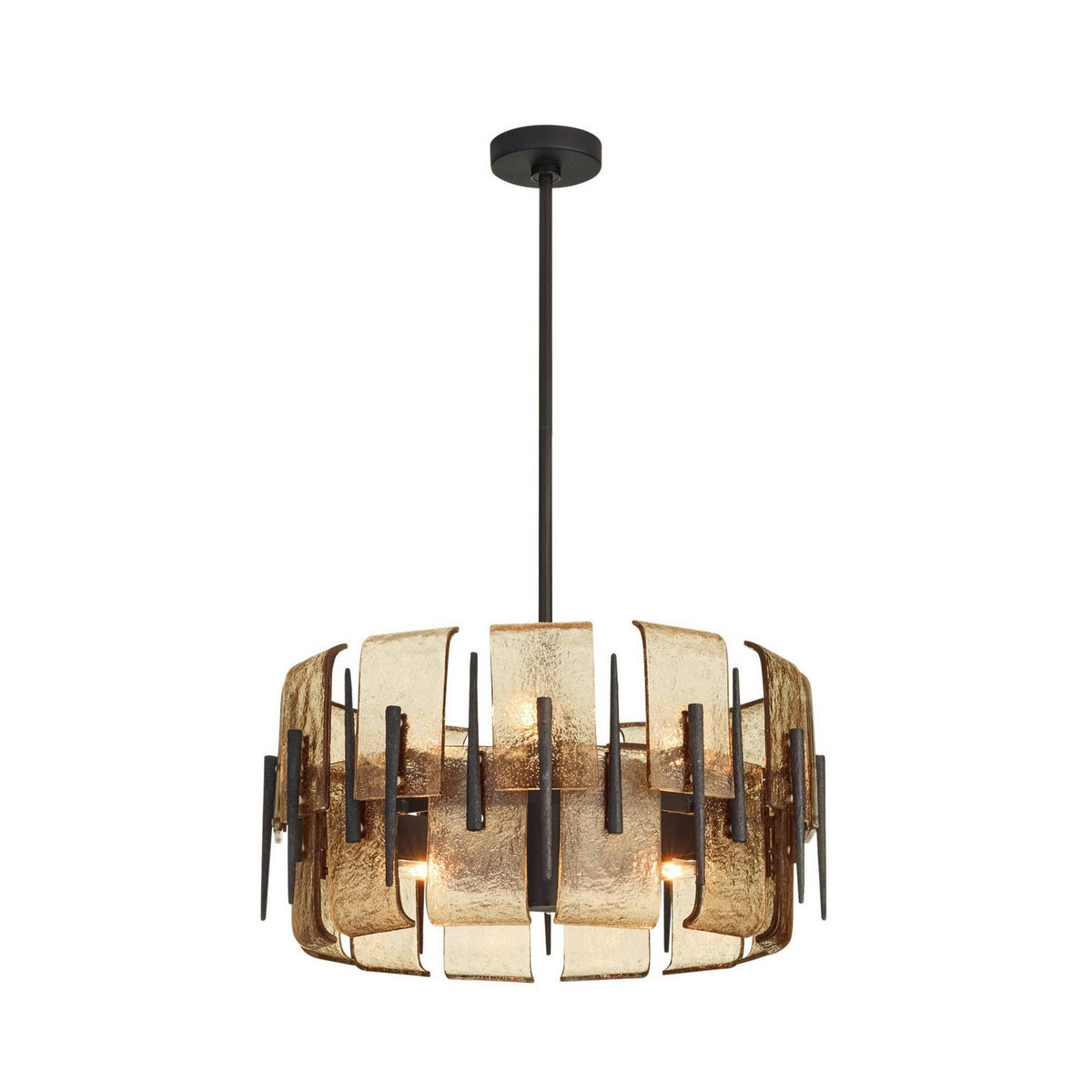 Lumora Six Light Chandelier in Smoke/Blackened Iron