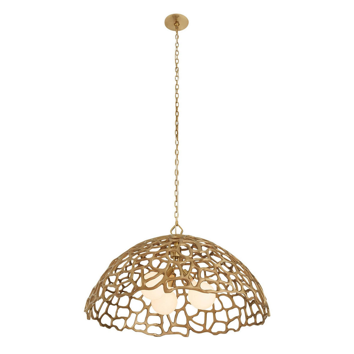 Lotus Three Light Pendant in Antique Brass/Antique Brass
