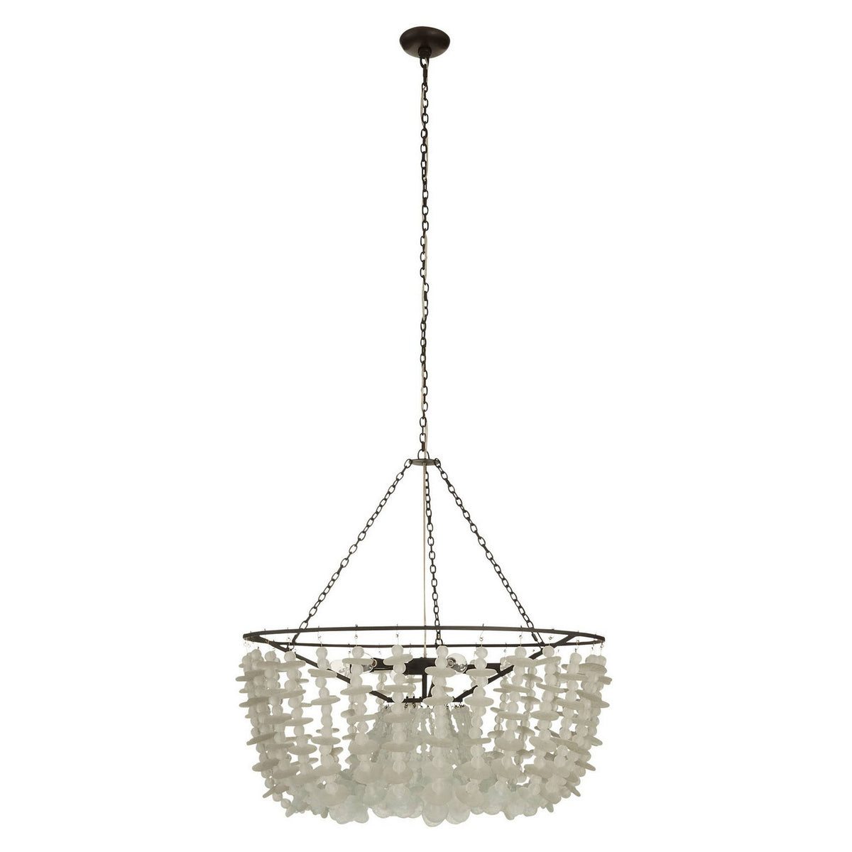 Cyprus Six Light Chandelier in Organic Frosted/Bronze