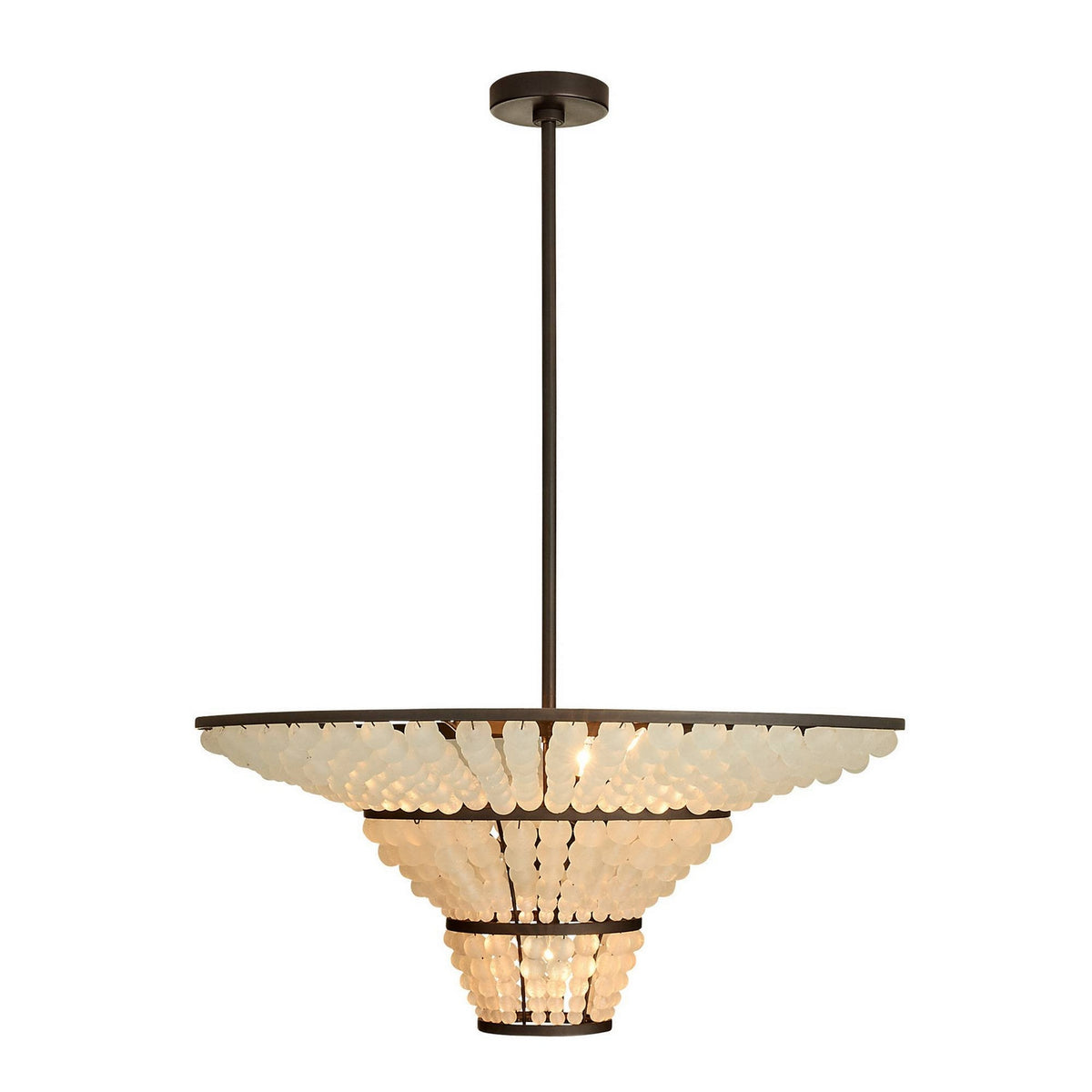 Lulu Four Light Chandelier in Bronze/Organic Frosted