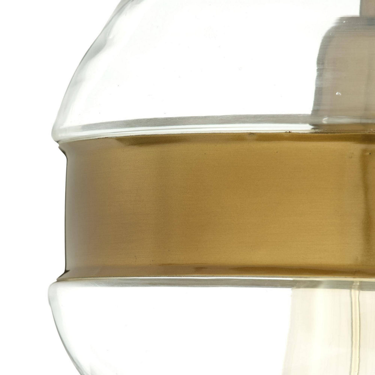 Garrison One Light Flush Mount in Clear/Antique Brass
