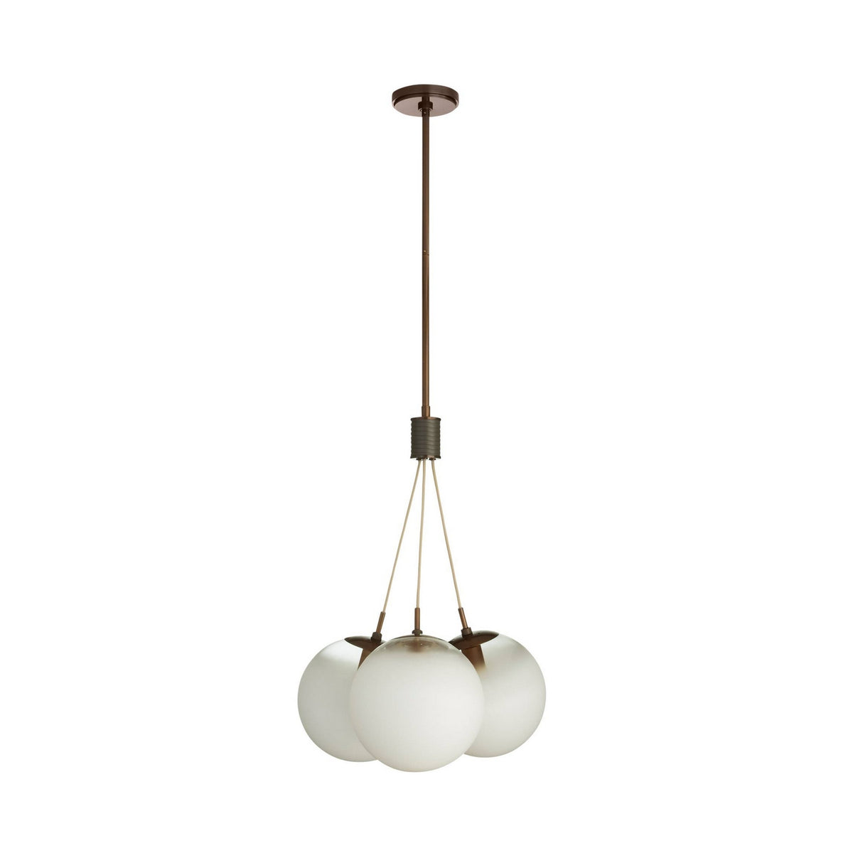 Trinity Three Light Chandelier in Frost Ombre/Heritage Brass