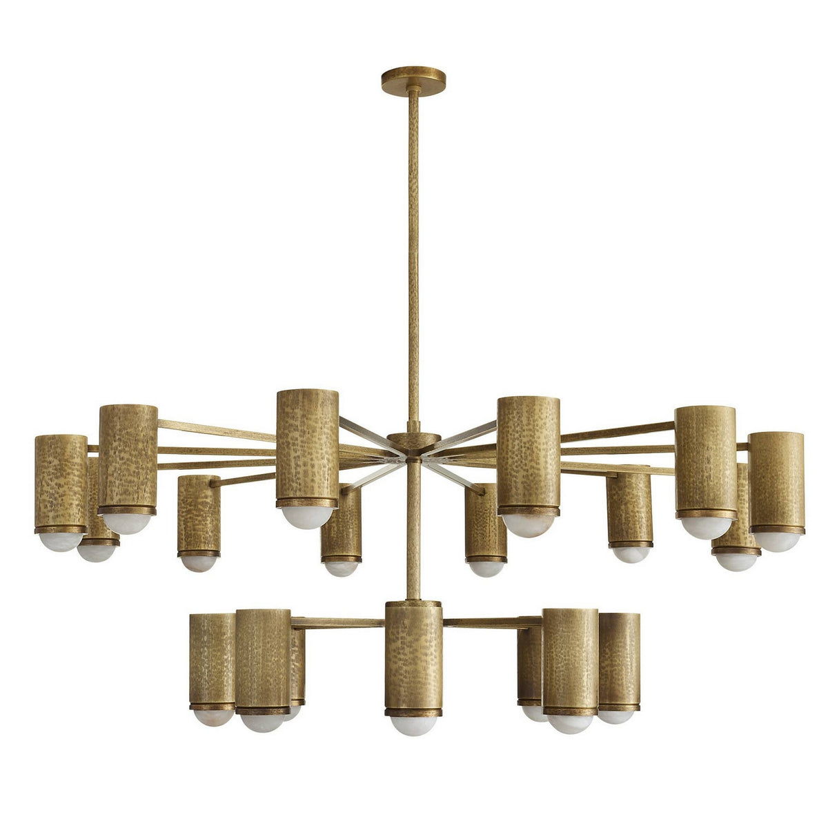Loryn 20 Light Chandelier in Antique Brass/White