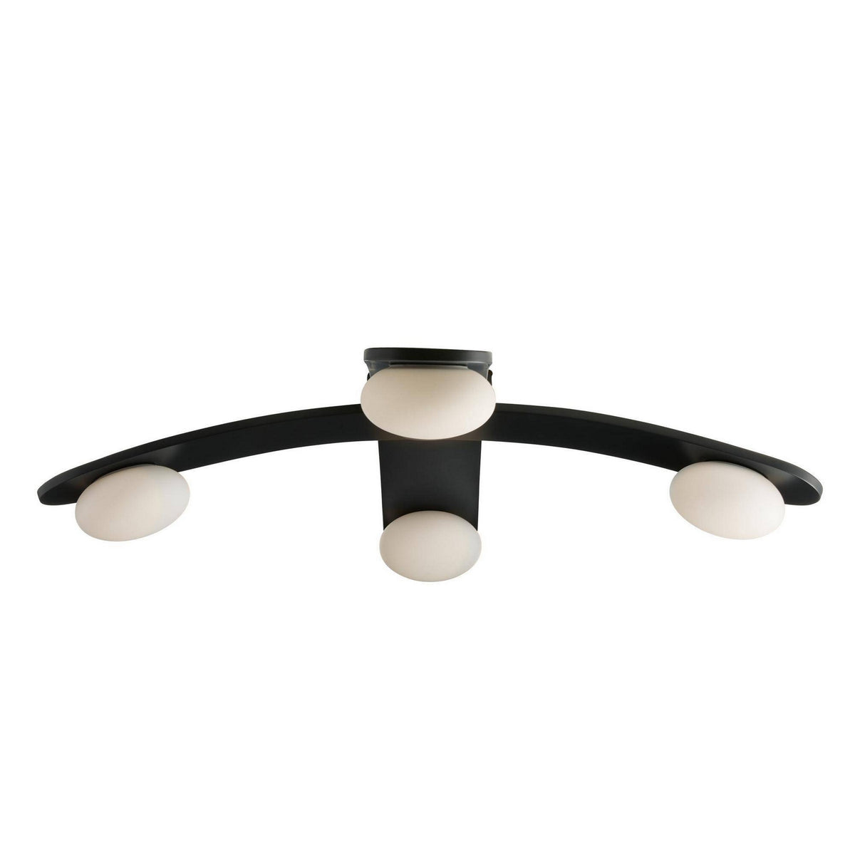 Axia LED Flush Mount in Blackened Iron/Matte Opal