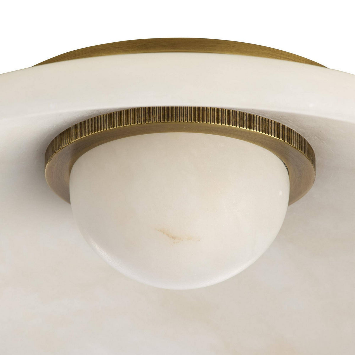 Stella LED Flush Mount in White/Antique Brass