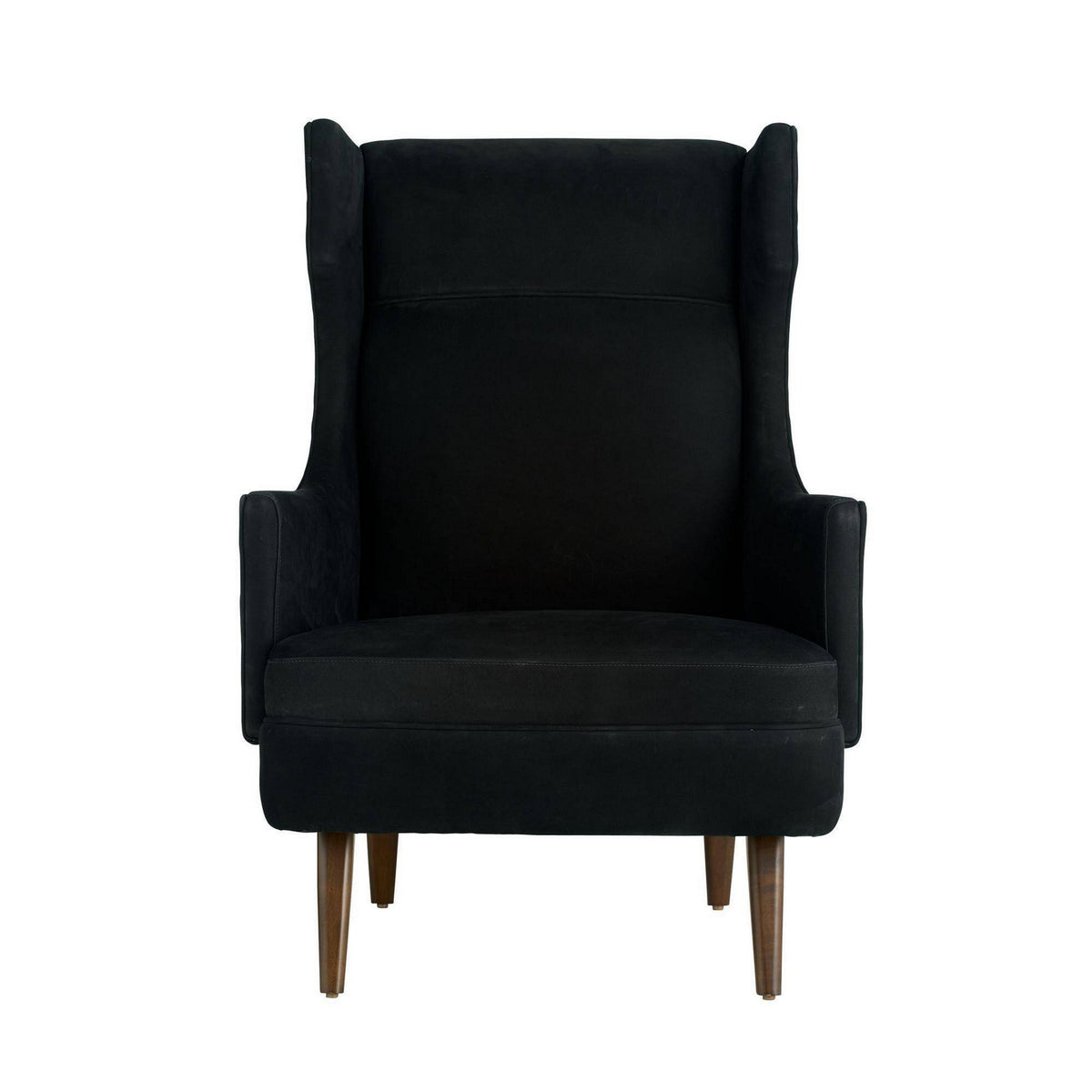 Budell Chair in Noir Nubuck/Dark Walnut