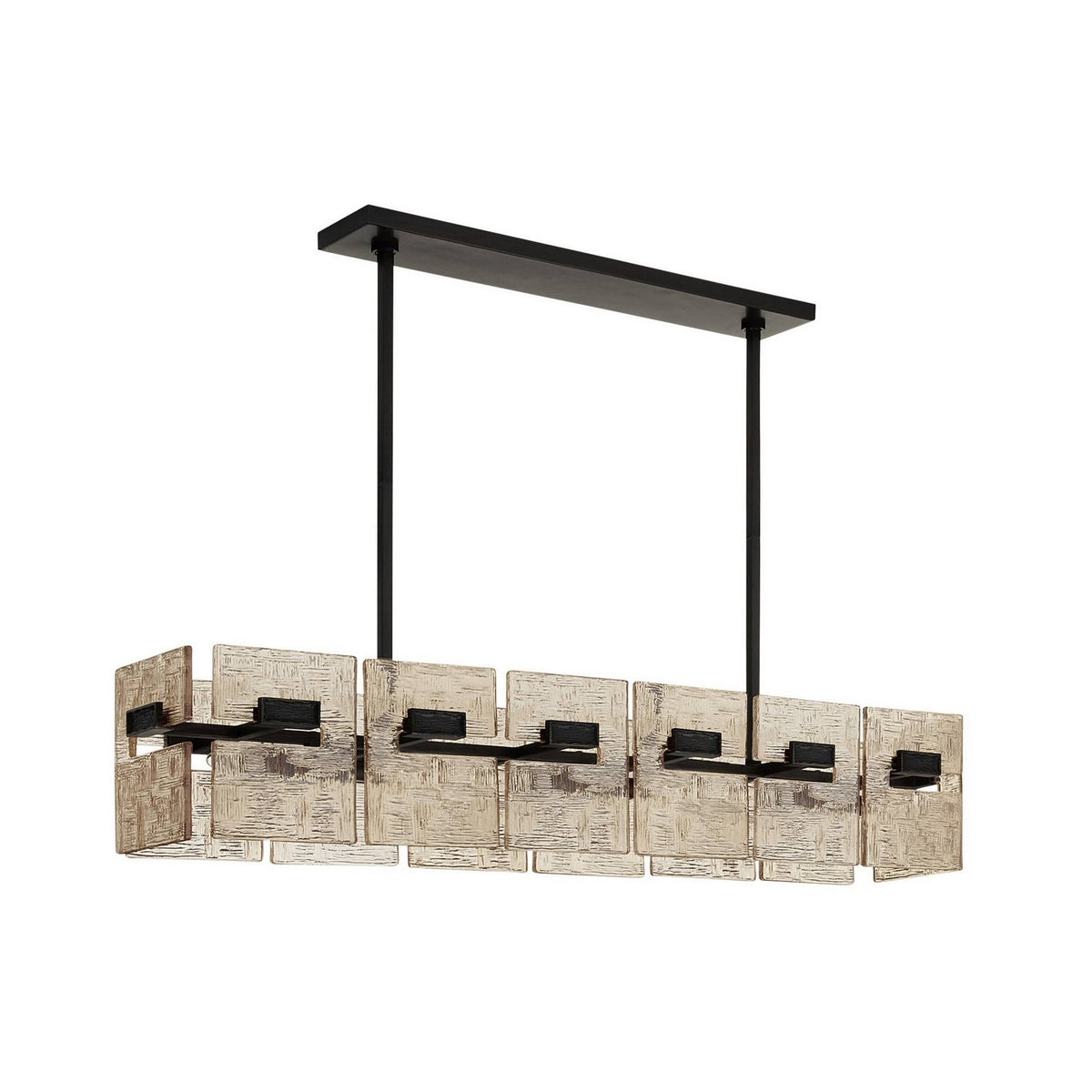 Vetrina Six Light Linear Chandelier in Molten Umber/English Bronze