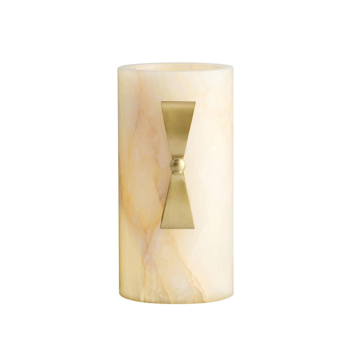 Monet Vase in White/Antique Brass
