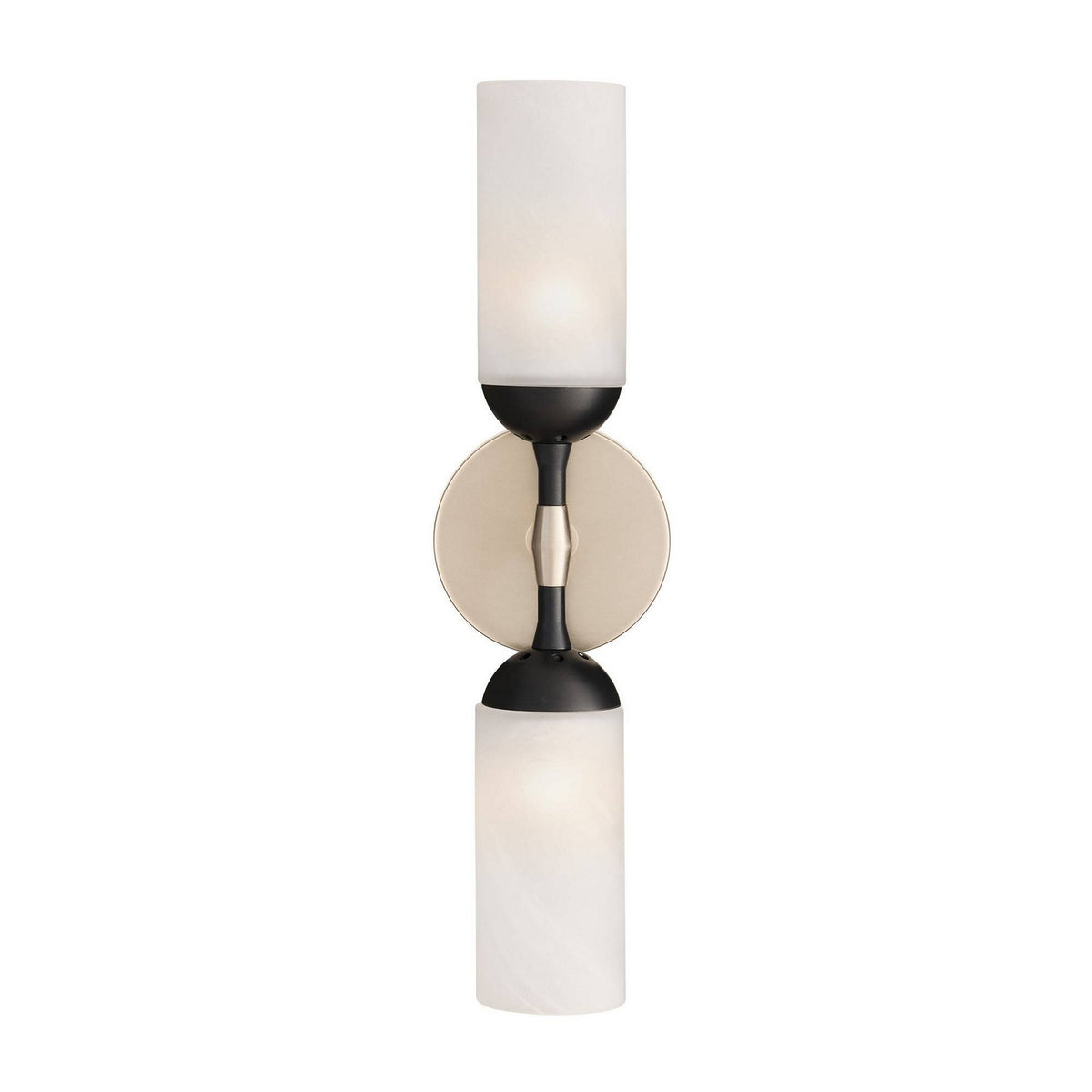 Emmett Two Light Wall Sconce in Opal Swirl/Dark Vintage Silver