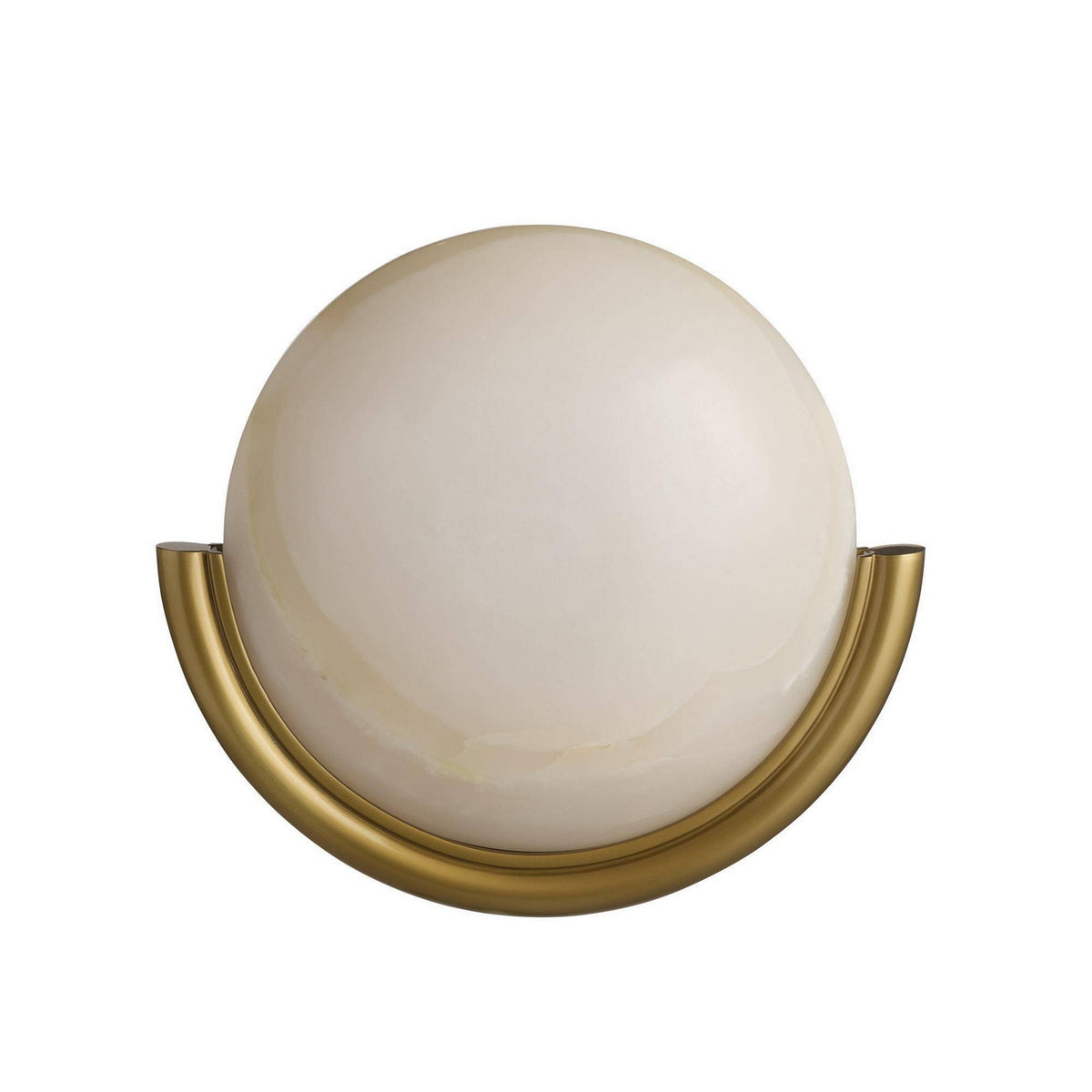 Alicia LED Wall Sconce in White/Antique Brass
