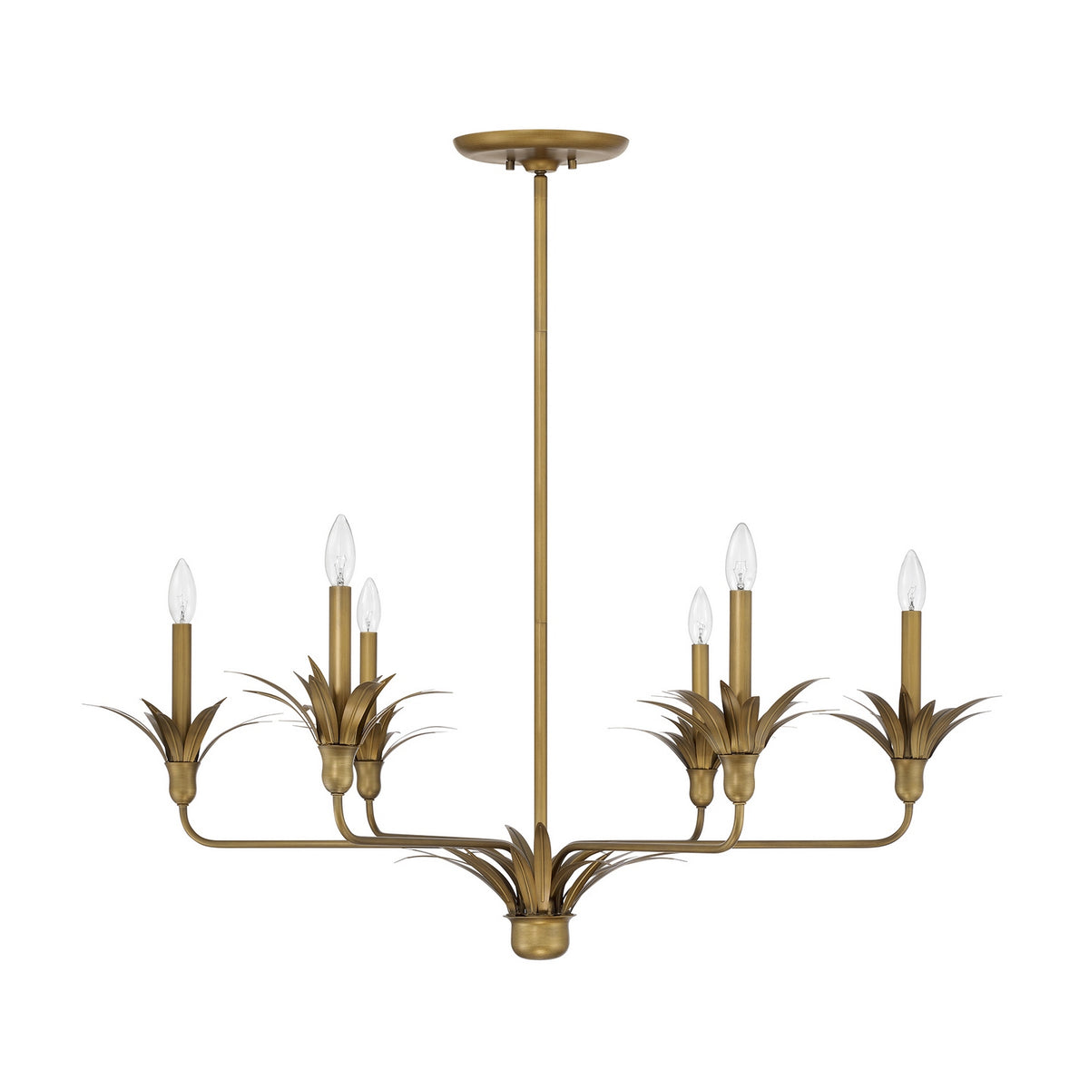 Lustre Strathmore à six lumières, finition patine antique