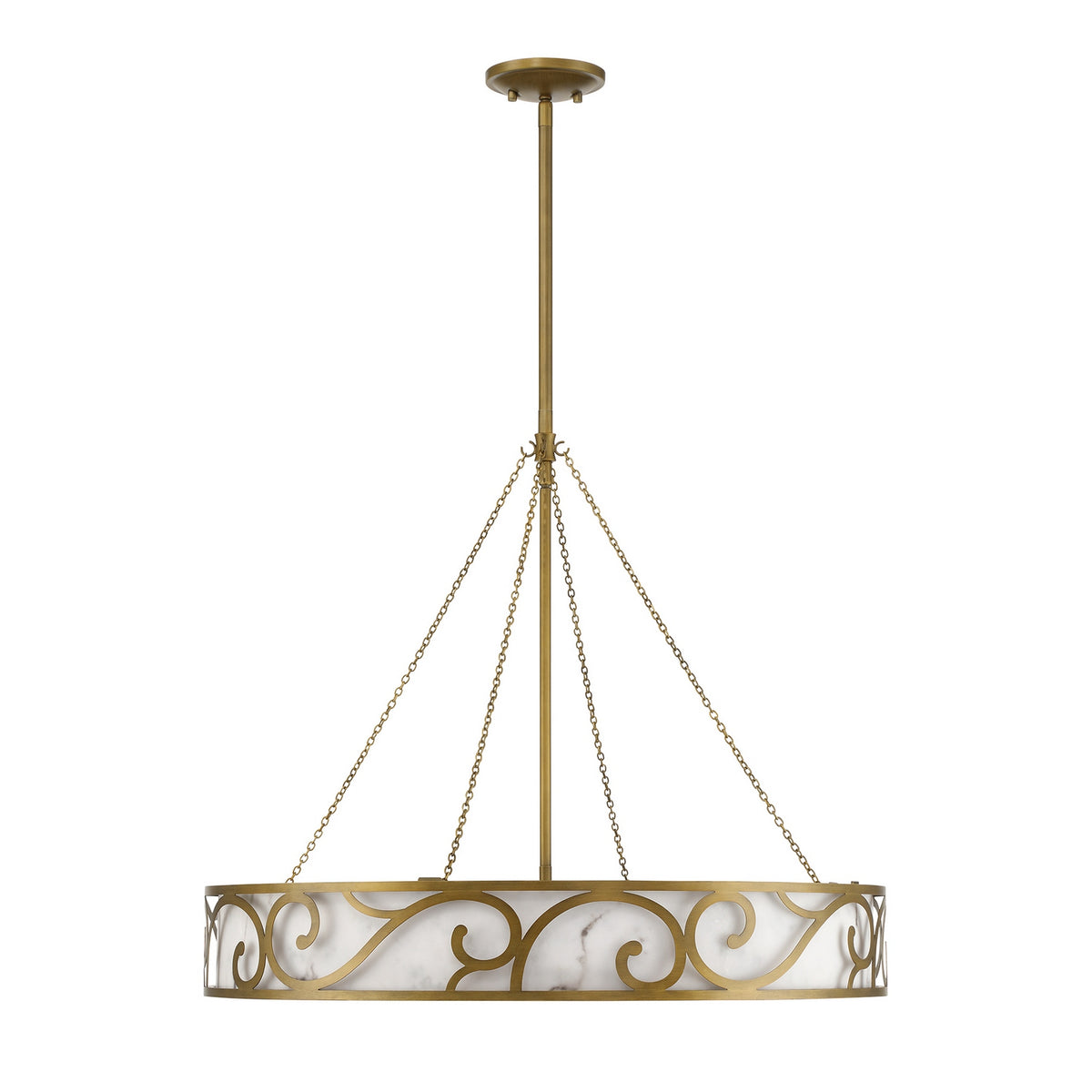 Lustre huit lumières Halstead finition patine antique