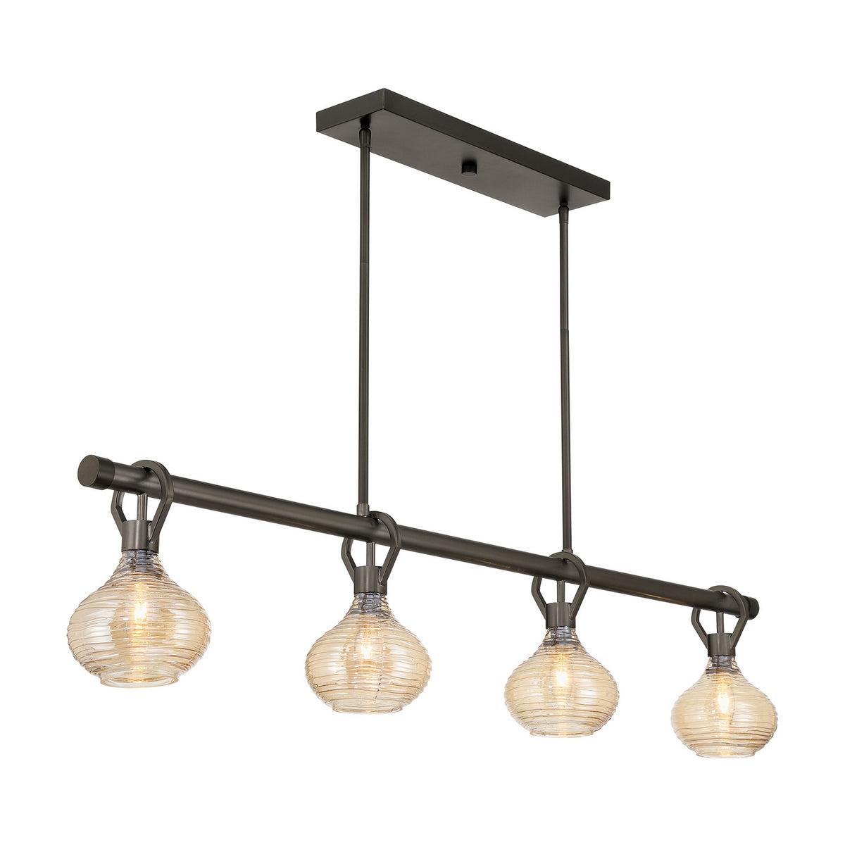Lustre Sheriden à quatre lumières en bronze méditerranéen