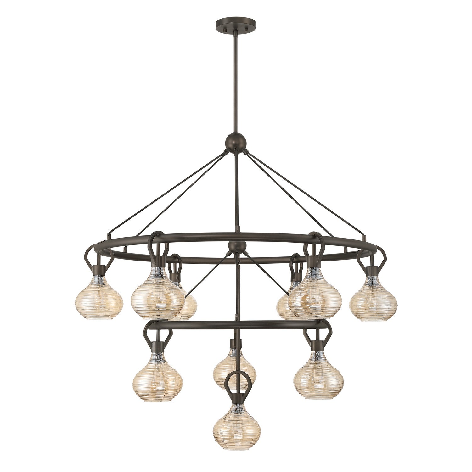 Lustre Sheriden à dix lumières en bronze méditerranéen