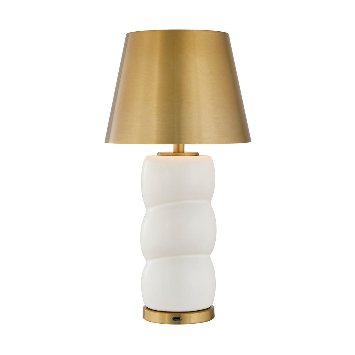 Lampe de table à LED Shelly en blanc et laiton
