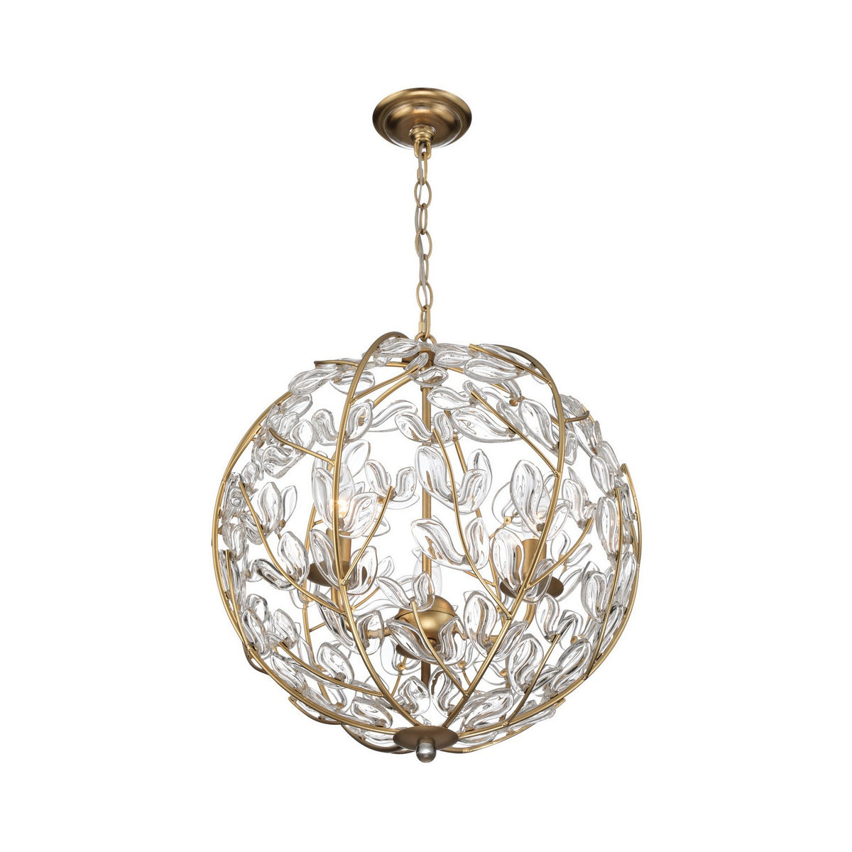 Bridget Three Light Chandelier in Soft Gold