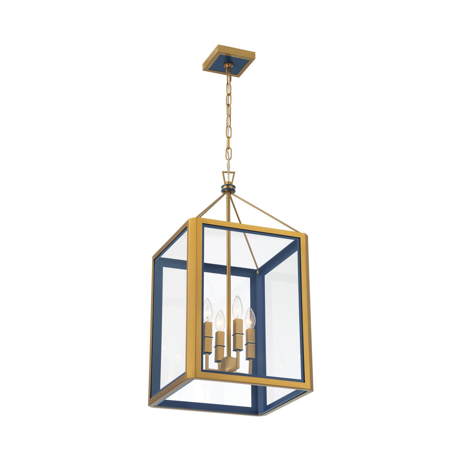 Herrick Four Light Chandelier in Luxe Gold + Navy