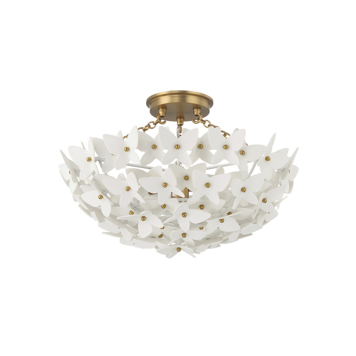 Killian Three Light Semi Flush Mount in Luxe Gold