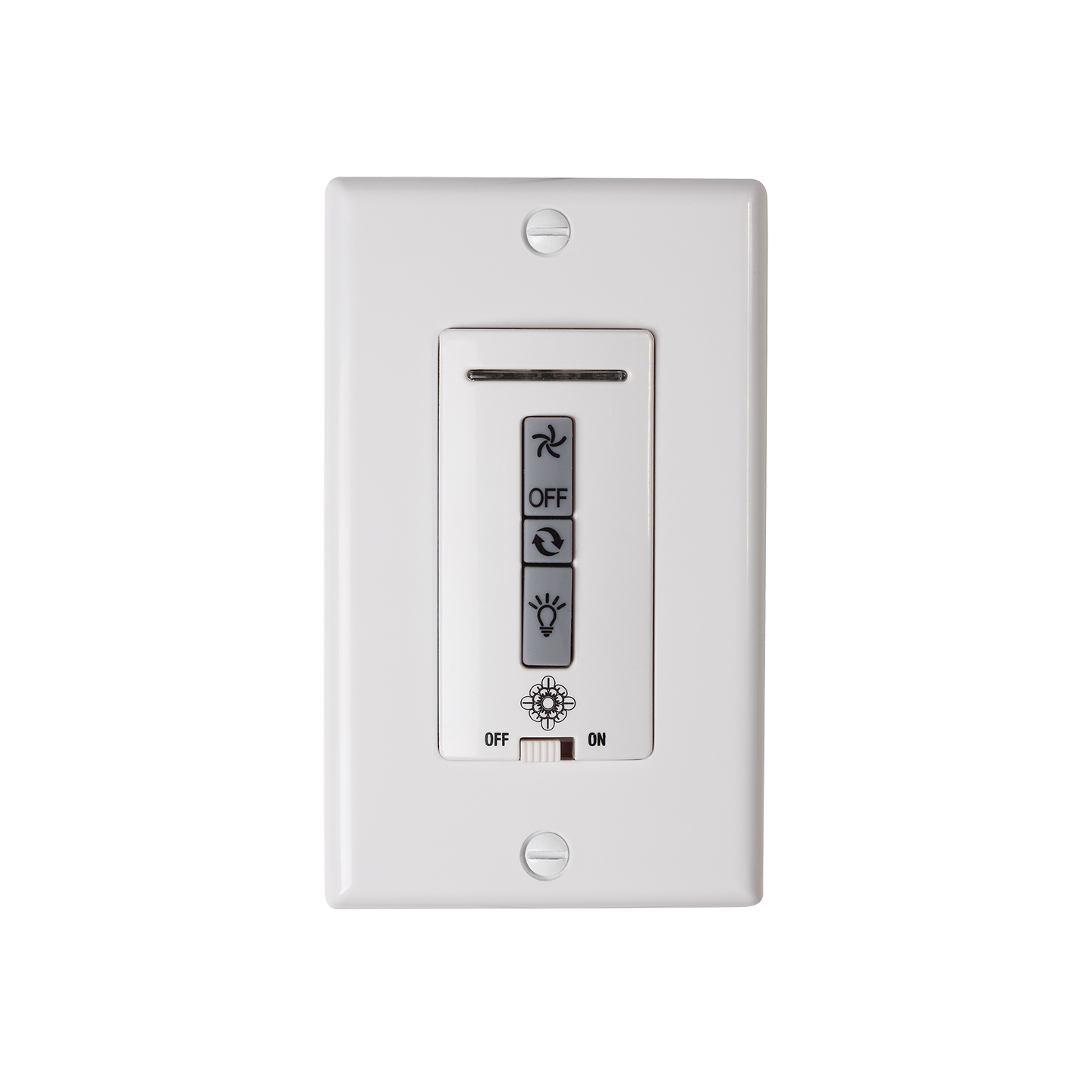Hardwired remote WALL CONTROL ONLY. Fan reverse, speed, and downlight control.