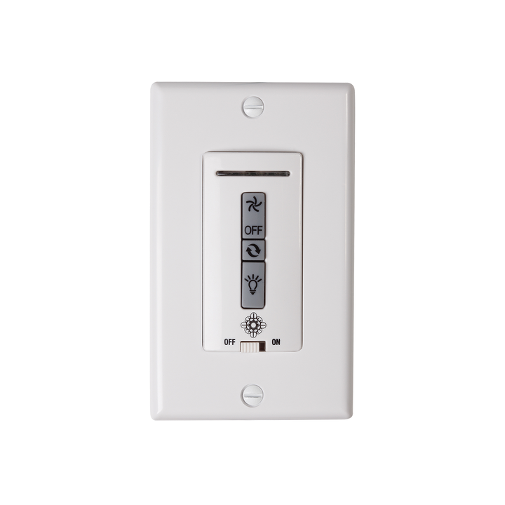 Hardwired remote WALL CONTROL ONLY. Fan reverse, speed, and downlight control.