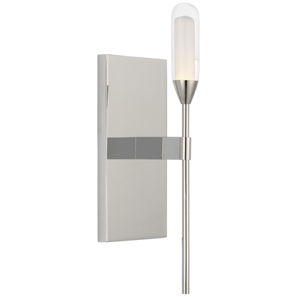 Overture Medium Sconce in Polished Nickel with Clear Glass