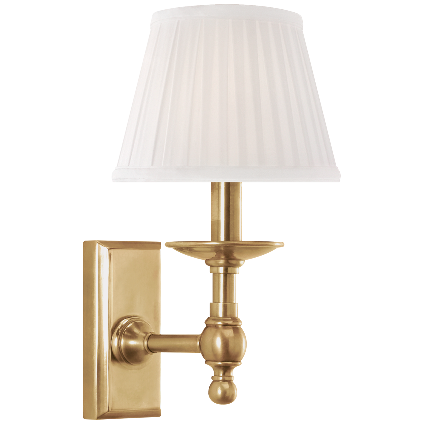 Payson Sconce in Natural Brass with Silk Shade