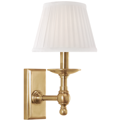 Payson Sconce in Natural Brass with Silk Shade