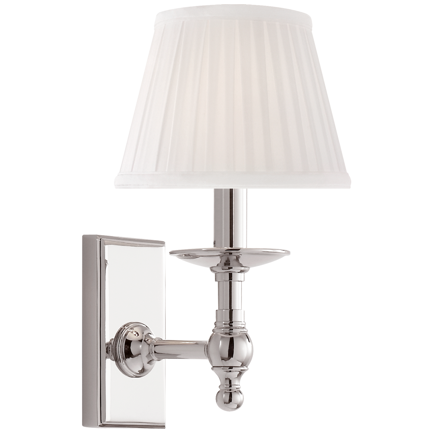 Payson Sconce in Polished Nickel with Silk Shade