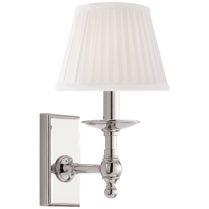 Payson Sconce in Polished Nickel with Silk Shade