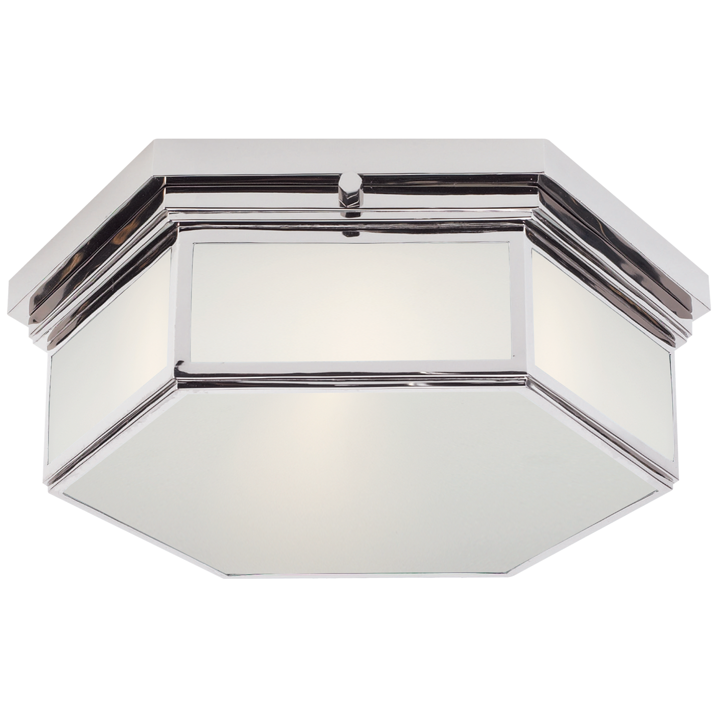Berling Small Flush Mount in Polished Nickel with Frosted Glass