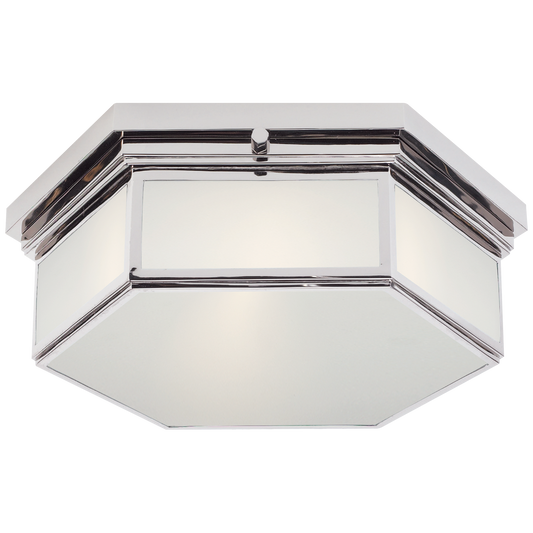 Berling Small Flush Mount in Polished Nickel with Frosted Glass