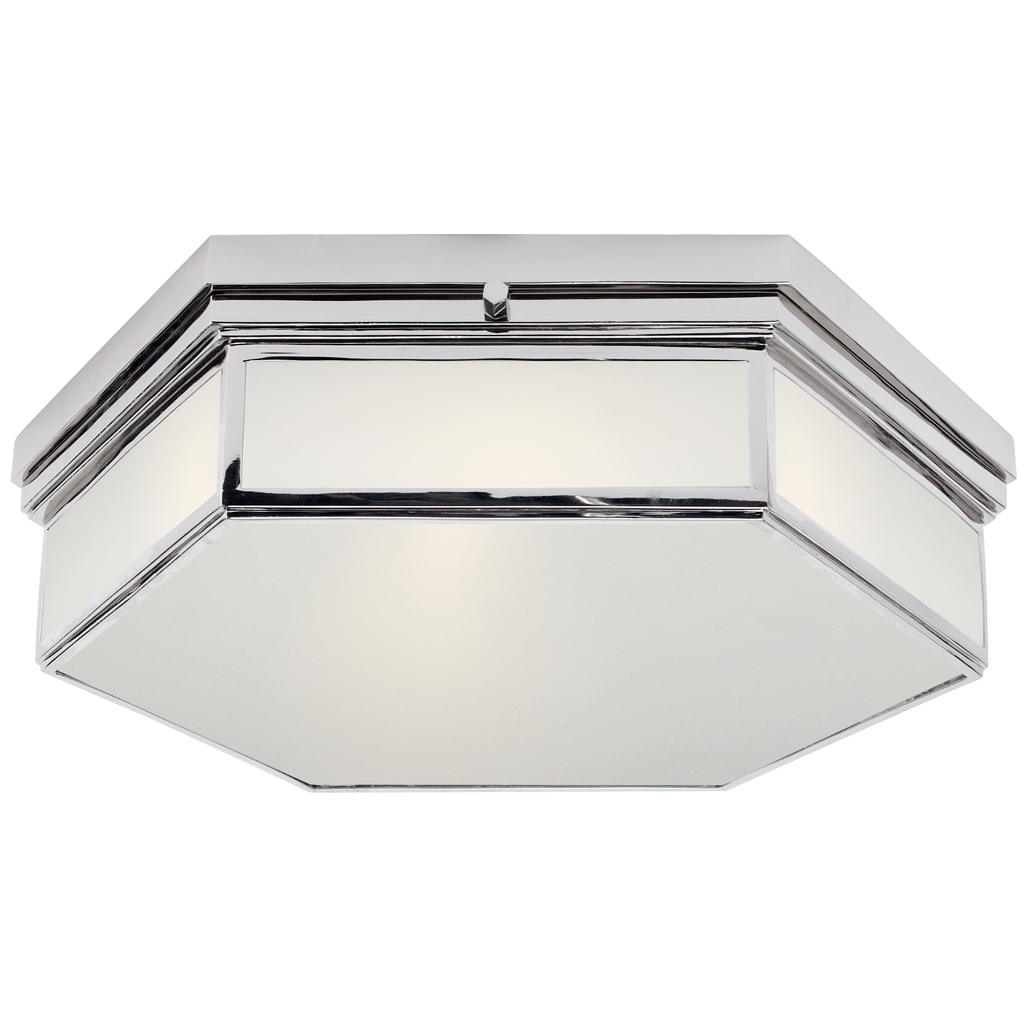 Berling Large Flush Mount in Polished Nickel with Frosted Glass