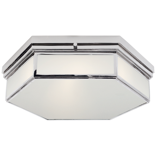 Berling Large Flush Mount in Polished Nickel with Frosted Glass