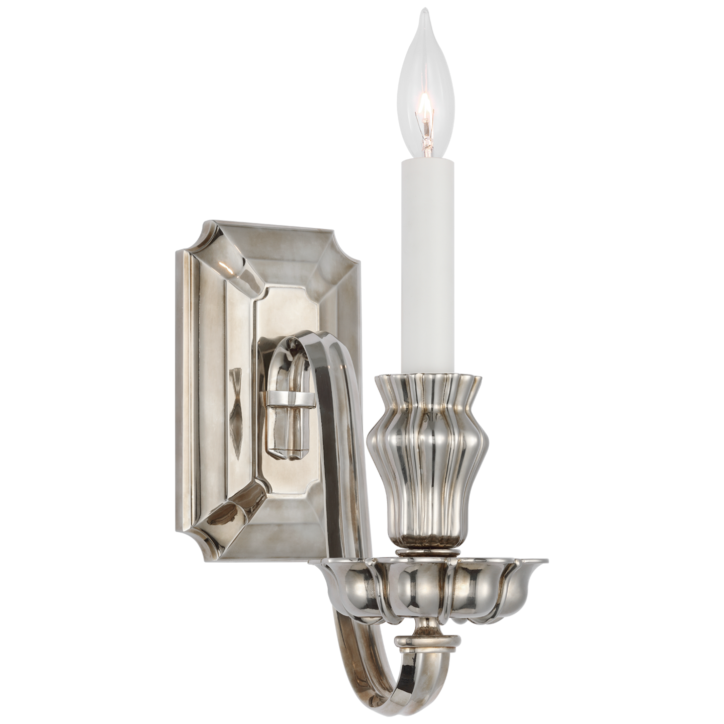Falaise Single Sconce in Butler's Silver