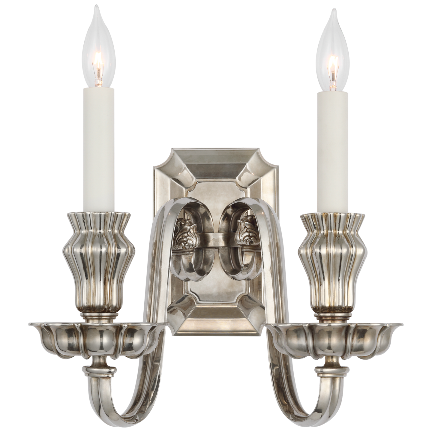 Falaise Double Sconce in Butler's Silver