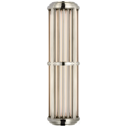 Perren Medium Wall Sconce in Polished Nickel and Glass Rods
