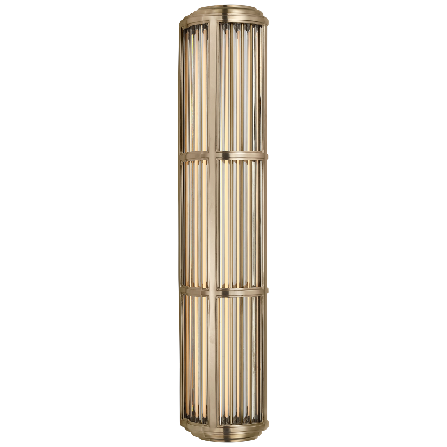 Perren Large Wall Sconce in Natural Brass and Glass Rods