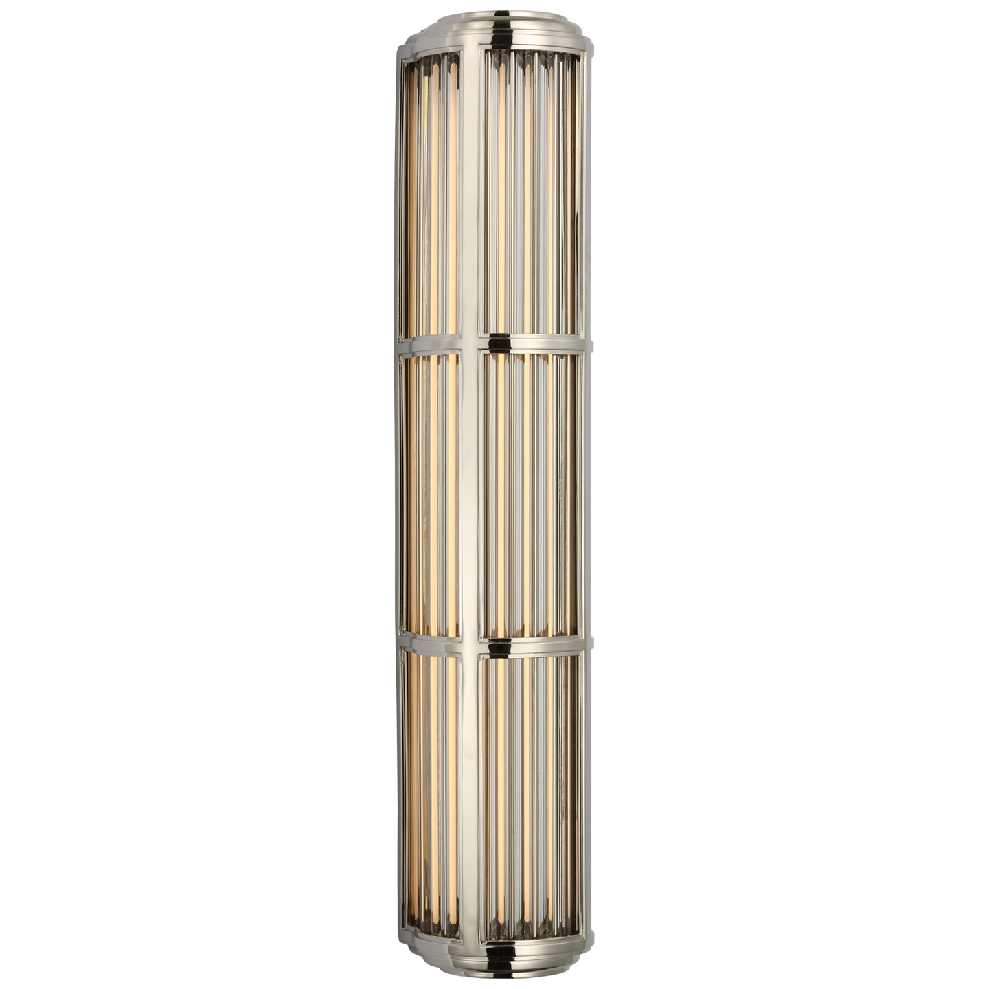 Perren Large Wall Sconce in Polished Nickel and Glass Rods