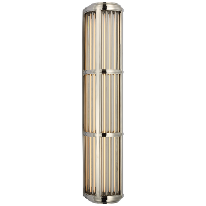 Perren Large Wall Sconce in Polished Nickel and Glass Rods