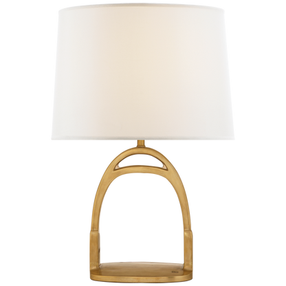Westbury Table Lamp in Natural Brass with Linen Shade