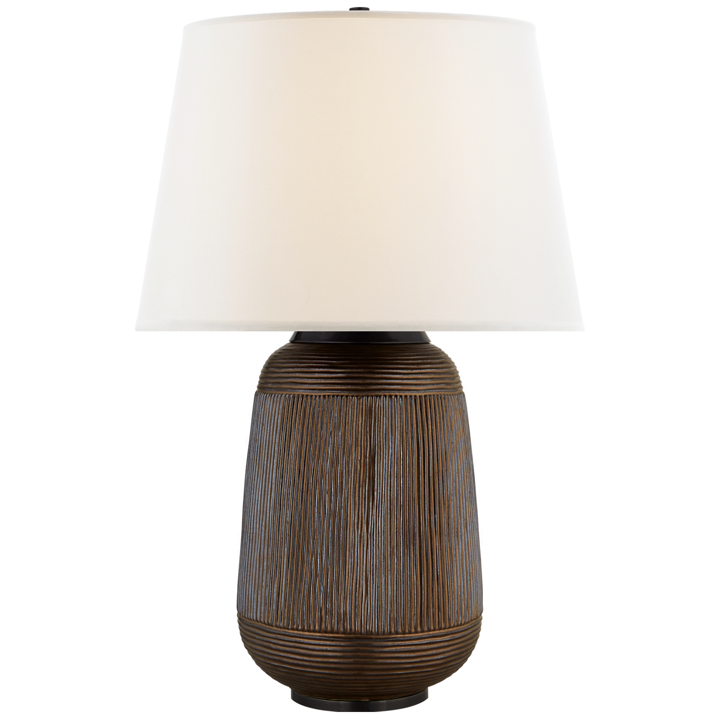 Monterey Large Table Lamp in Matte Bronze with Linen Shade