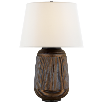 Monterey Large Table Lamp in Matte Bronze with Linen Shade